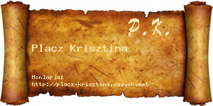 Placz Krisztina névjegykártya